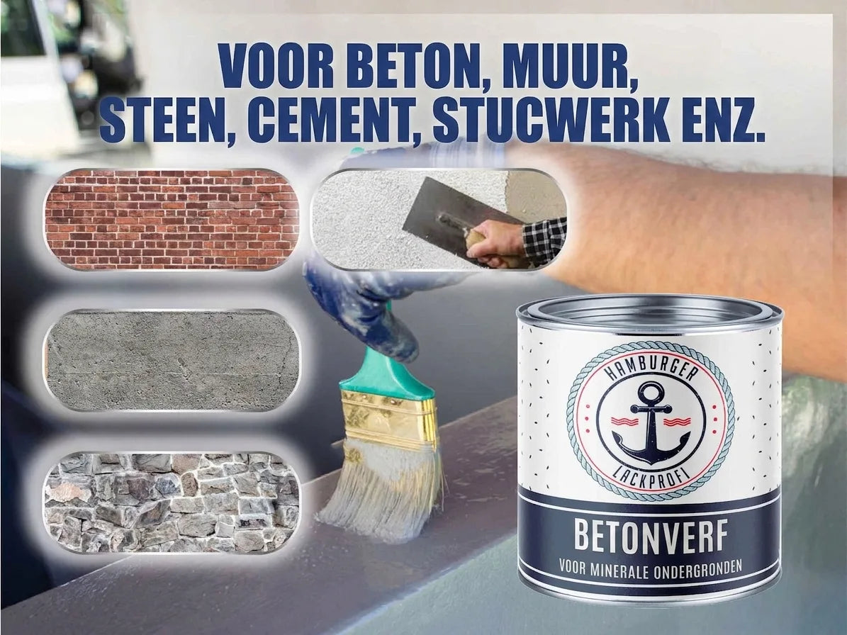 Hamburger Lackprofi betonverf voor minerale ondergronden zoals beton, steen, cement en pleisterwerk.