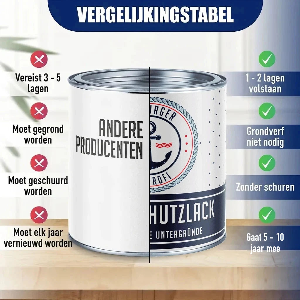 Hamburger Lack-Profi metaallak met verfset X300: vergelijkingstabel met andere producenten