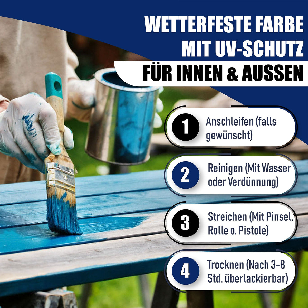 Hamburger Lack-Profi lakken en coatings Hamburger Lack-Profi PU-houtbeschermingsverf - hoogdekkende weerbeschermingsverf