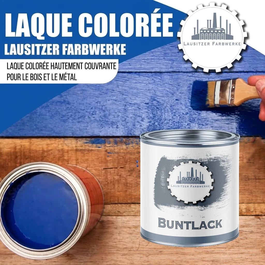 Pot de laque de couleur bleue Lausitzer Farbwerke pour bois et métal