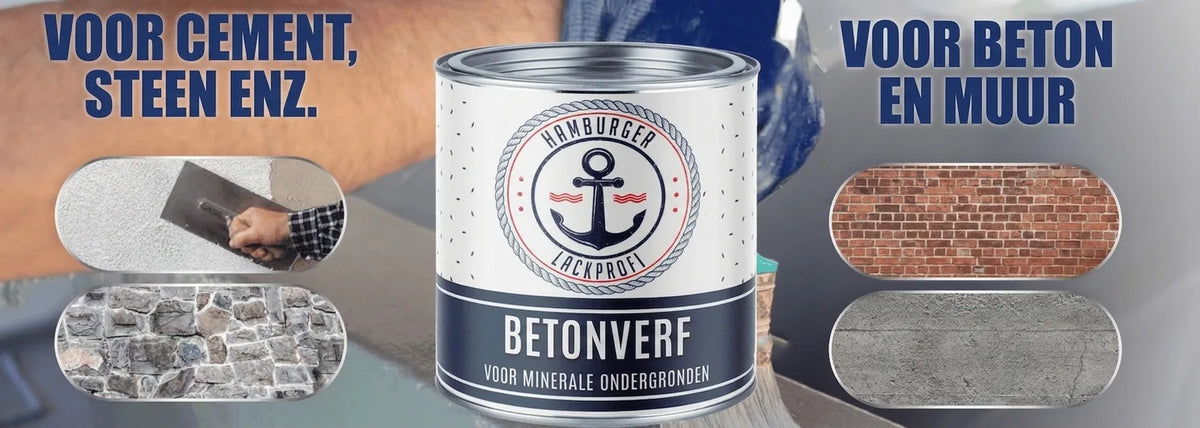 Hamburger Lackprofi betonverf voor cement, steen, beton en metselwerk. Voor diverse minerale ondergronden.