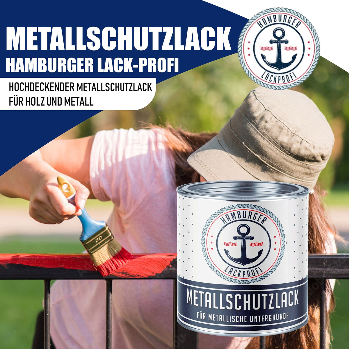 Metaalbeschermlak 3in1 ZIJDEMAT alles-in-één-set (X500) incl. toebehoren XXL - Hamburger Lack-Profi