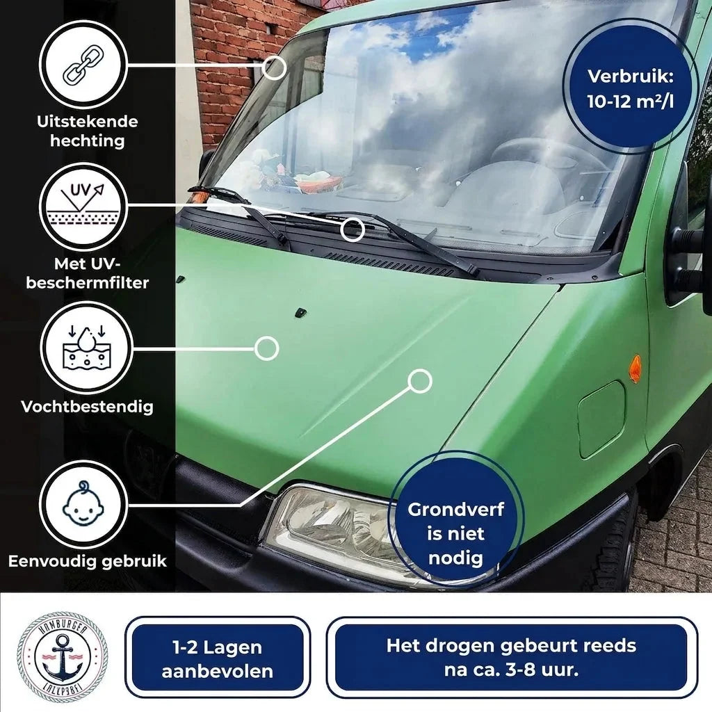 2K autolak alles-in-één-set X500, groen gespoten motorkap van een bestelwagen met voordelen