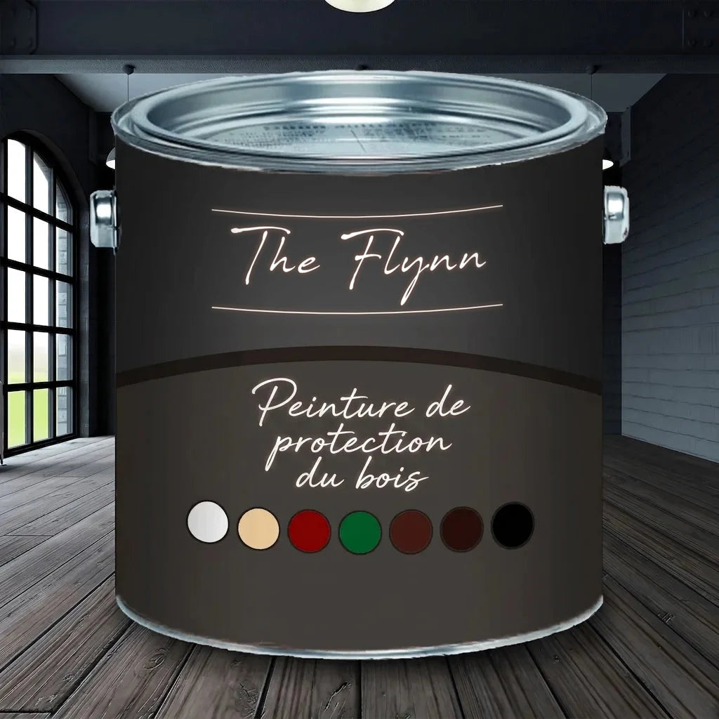 Pot de peinture polyuréthane pour bois The Flynn avec plusieurs échantillons de couleurs